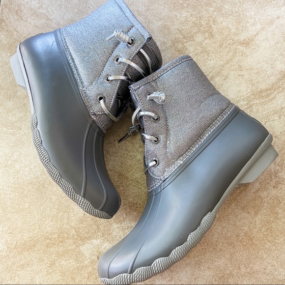 sperry duck boots glitter